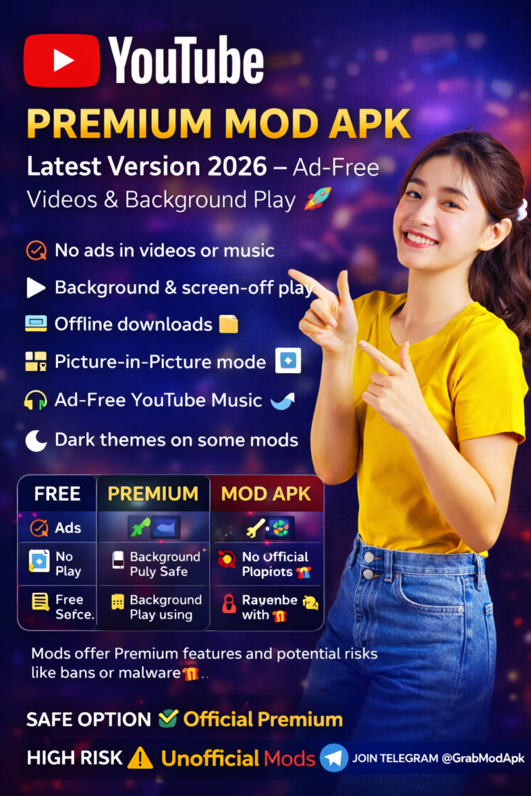 YouTube Premium Mod APK Latest Version 2026 Grab Mod Apk