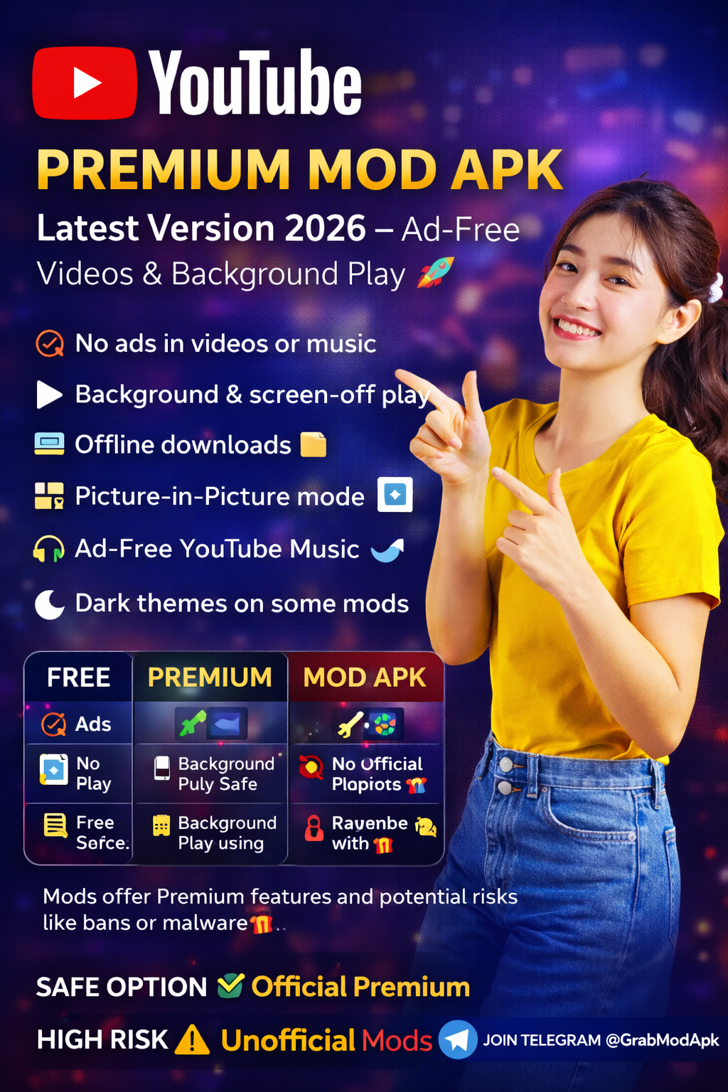 YouTube Premium Mod APK Latest Version 2026 Grab Mod Apk